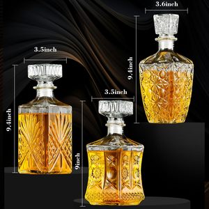 Juego de Decantador de Whisky, Decantador Cuadrado de Vidrio para <span class=keywords><strong>Bourbon</strong></span>, Vodka y Whisky, 250ml/500ml, Difusor, Ideal para Bar y Regalo para Hombres - Product Image 2
