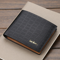 Dompet Retro Pola Buaya Pendek Pria Dompet Kulit Tempat Kartu Kreatif Fashion Sederhana