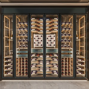 Cave à vin certifiée CE Armoire <span class=keywords><strong>de</strong></span> bar à vin en acier inoxydable <span class=keywords><strong>de</strong></span> haute qualité Armoire <span class=keywords><strong>de</strong></span> stockage <span class=keywords><strong>de</strong></span> vin à porte en verre pour cave Hôtel Villa - Product Image 1