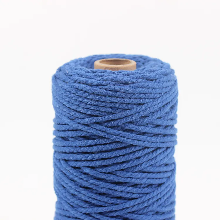 polyester cotton yarn cheap macrame rope 3mm cotton polyester yarn 12 ply macrame cord rope cotton yarn for bag tapestry shoes