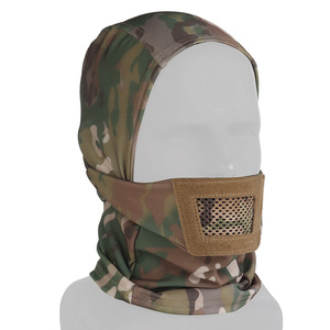 Masque tactique camouflage demi-visage pour le cyclisme et les trajets quotidiens, protection tactique coupe-vent en nylon - Product Image 4