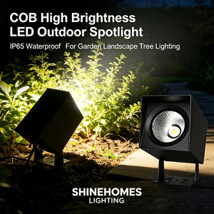 Projecteur LED COB/SMD carré extérieur étanche en aluminium IP65 avec support, faisceau multiple pour villa, arbre, allée, aménagement paysager - Product Image 1