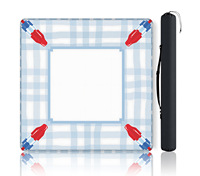 Tapis de Mahjong Américain Imprimé Symétrique Élégant, Housse de Table Carrée Pliable, Imperméable, Antidérapante et Silencieuse pour Jeux de Table Multiples