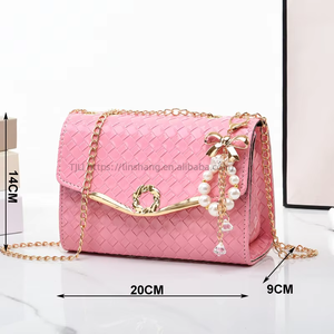 Fashion Custom <b>Mini</b> Girl Crossbody Solid Color Luxury <b>Bags</b> Women Handbags With Pearl Pendent - Product Image 2