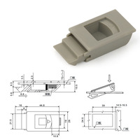 Kete DK725 Loquet Moraillon Serrure Ressort Plat ABS Intégré Poignée De Tirage Dissimulée Loquet En Plastique Serrure De Porte Bascule En Plastique