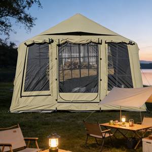 Tente de glamping familiale de luxe facile à installer, tente extérieure en toile Oxford, spacieuse pour les voyages en famille dans le désert - Product Image 3