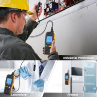 Alat Uji Suhu dan Kelembapan PT100, Instrumen Pengujian Termometer Digital Genggam, Pencatat Data untuk HVAC Industri