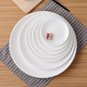 Platos Redondos de Porcelana Blanca y Dorada al por Mayor, Platos para Servir Buffet, Platos de Porcelana para Hoteles, Restaurantes y Uso Doméstico - Product Image 2