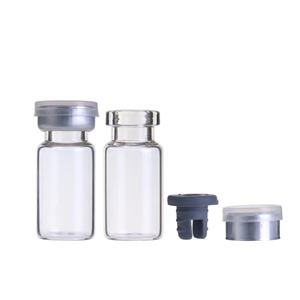 2ml Clear Empty <b>Mini</b> Vial Tubular Glass <b>Bottle</b> With Matte Silver Cap - Product Image 3