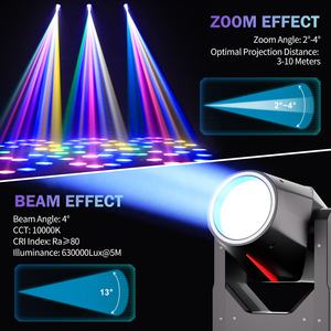 Faro mobile a testa mobile 295W 14R con striscia, doppi prismi, 15 Gobo, luci effetto DMX per matrimoni, concerti, club - Product Image 3