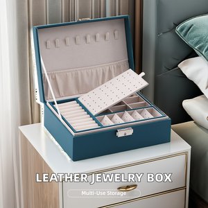 <span class=keywords><strong>Wewin</strong></span> กล่องใส่เครื่องประดับหนังทรงสี่เหลี่ยมคลาสสิกกล่องจัดระเบียบแหวนอเนกประสงค์พร้อมเทคนิคการฉีดสำหรับการจัดเก็บ - Product Image 5