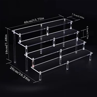 Présentoir en acrylique direct usine, sur mesure, à 1-5 niveaux, grand modèle de 40 cm de large, présentoir étagé transparent pour exposition en magasin