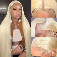 Perruques frontales en dentelle HD suisse sans colle, blond miel 613, en cheveux humains brésiliens bruts, 13x4, pour femmes noires