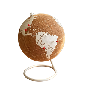 Globo Terráqueo de Corcho Ecológico con Soporte Metálico, Diseño Tradicional Giratorio de Primera Calidad, Decoración para Sala de Estar o Escritorio - Product Image 4