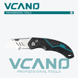 VCANO 電気技師用多機能折りたたみ式ステンレス鋼ナイフ プッシュボタン式ブレード シャープカッティング 手動工具 DIY 紙 金属 OEM - Product Image 3