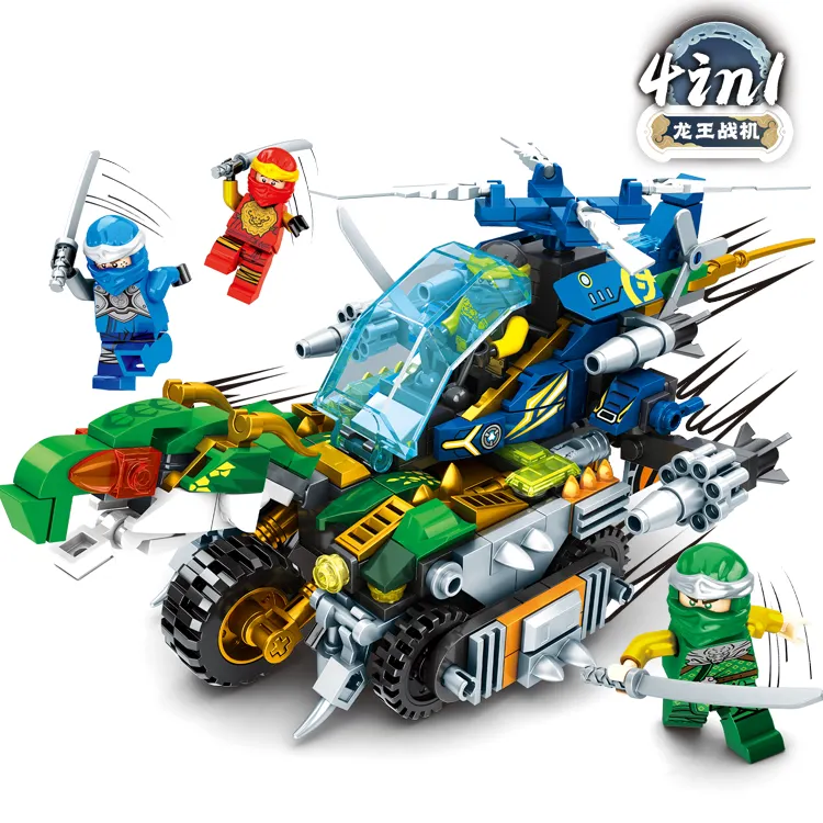 4 in 1 kawasaki ninja Play set Building Kit building blocks bricks Mini 4.5 cm Figure Toys with Fighter