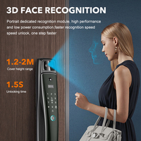 Cerradura Inteligente para Puerta de Madera, Hierro y Acero Inoxidable, de Buena Calidad, con Huella Dactilar, Contraseña, Reconocimiento Facial 3D, Compatible con la Aplicación Tuya