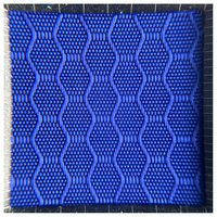 Tissu Oxford en nylon laminé ignifuge bleu à grille alvéolée pour tissu de siège de cinéma, rideau de séparation d'exposition, toile ignifuge de scène