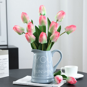 Tulipanes Artificiales de Plástico y Seda, Alta Simulación, Decoración para Bodas y Hogar, Accesorios de Fotografía, Ramo de Estilo Moderno - Product Image 3