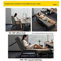 Fauteuil inclinable pliable, lit simple, chaise de bureau relaxante, chaise de bureau à double usage avec dossier pour ordinateur et structure métallique