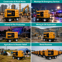 Groupe électrogène diesel silencieux Cummins durable de 50 kW, 62,5 kVA, triphasé, 50 Hz/60 Hz, pour la construction, groupe électrogène mobile monté sur remorque