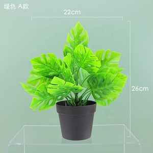 Plante verte artificielle en pot style nord-européen, imitation feuille de Monstera, pour décoration paysagère - Product Image 3