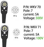 Konektor M16 7 Pin (100V) Soket Betina Terminal Solder IP40 Konektor Penerbangan Bulat Stok Tersedia Pabrik Cina Pengiriman Cepat