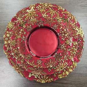 Assiettes de présentation en verre de haute qualité, motif neige de Noël blanc, pour mariages et décoration intérieure, technique gravée - Product Image 5