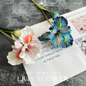 Bất động cảm ứng EVA chất liệu Faux Silk sơn dầu nhân tạo Iris hoa cho đám cưới trong nhà hoa trang trí - Product Image 4