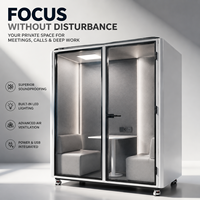 Cabine de réunion acoustique modulaire insonorisée pour 4 personnes, espace de travail privé pour conférences