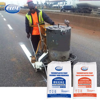 Peinture thermoplastique réfléchissante pour marquage routier, avec billes de verre mélangées blanches et jaunes à 20 % et 30 %, conforme aux normes BS3262 et AASHTO M249, pour autoroutes.