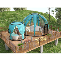 Dôme de glamping transparent en aluminium pour l'extérieur, hôtel dôme imperméable, igloo préfabriqué, maison dôme à bulles