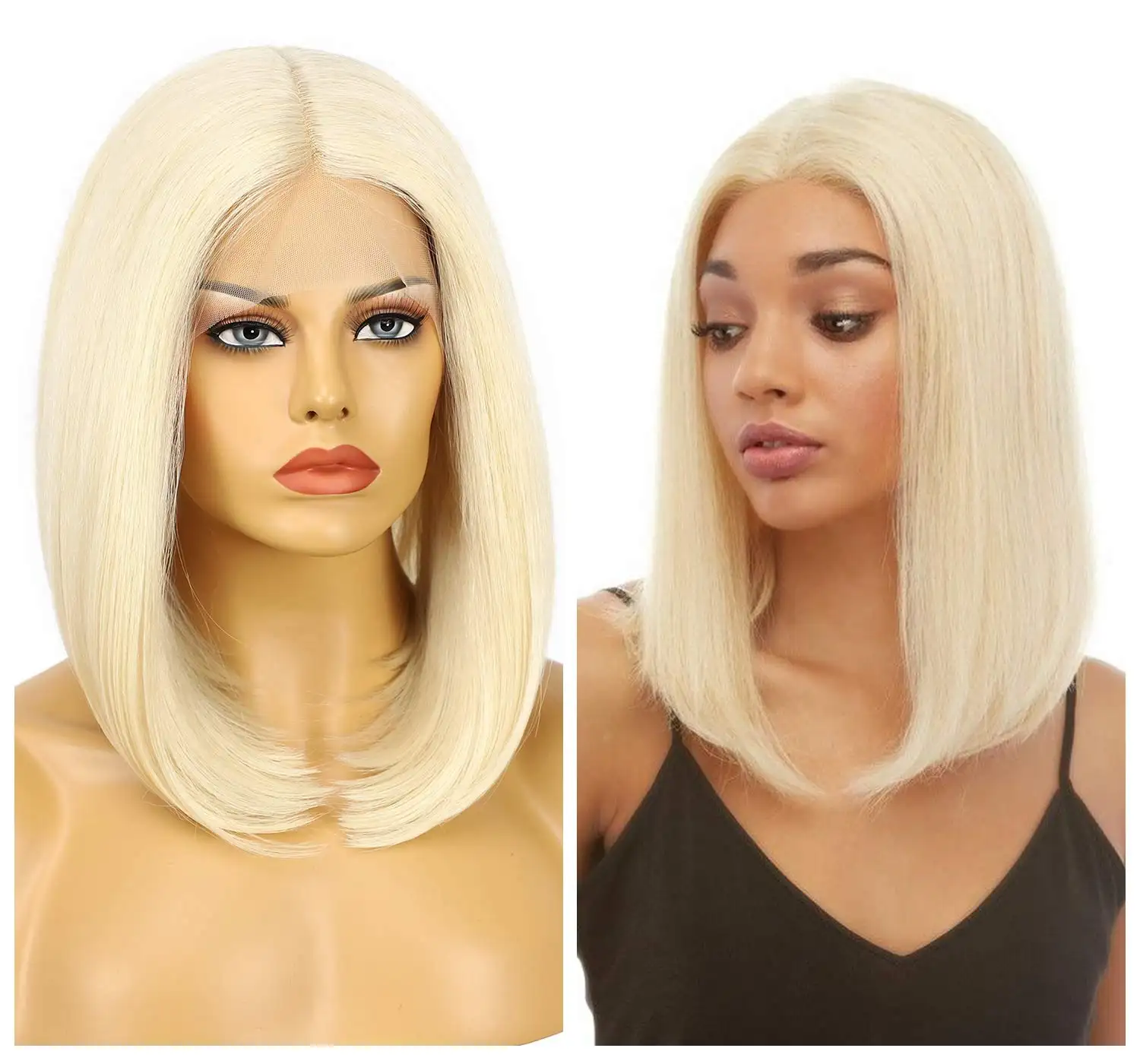 Hot Selling gewellte brasilia nische kurze Perücke, menschliches Haar 613 blonde Spitze Front Perücke, billigste Fransen Qualität menschliches Haar Perücke