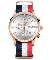 MEGIR 2011 orné haut de gamme mode luxe Durable personnaliser meilleure vente Morden Style meilleur prix montre à Quartz avec bande de toile