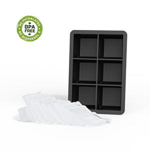 Moule à glaçons en silicone transparent U2 grand format 6 cavités avec logo personnalisé pour designer - Product Image 3