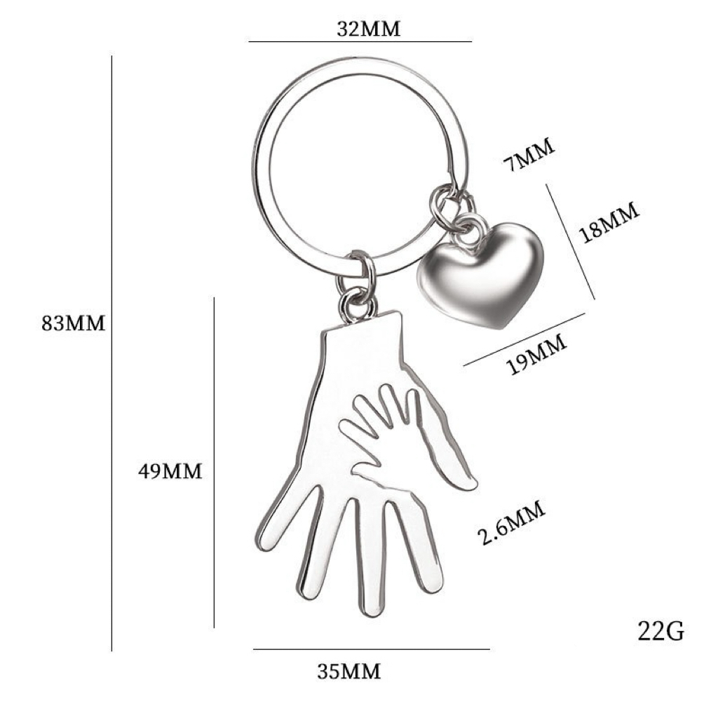 X-1890 big hand holding small hand-silver