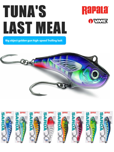 Señuelo de Pesca <span class=keywords><strong>Rapala</strong></span> SARDA de 18 cm y 200 g, Hundimiento Lento, Efecto UV, Anzuelo VMC, Acero Inoxidable, para Pesca de Atún y Grandes Peces - Product Image 2
