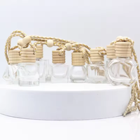 Bouteille en verre de parfum pour voiture 8ml 10ml 15ml bouteille de diffuseur de parfum de voiture avec couvercle en bois