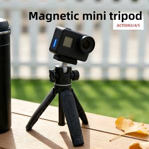 Trépied magnétique et perche d'extension compatibles avec les caméras d'action Insta360, construction en tissu de laine + alliage d'aluminium - Product Image 4