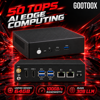 Host Komputasi AI Edge Daya Rendah 50 TOPS INT8 Memori Terpadu 16GB 32GB 64GB LPDDR5 M.2 2280 SSD WiFi6 Dual LAN Ubuntu AI Mini PC