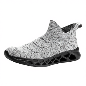 Zapatillas deportivas de running con tejido de punto y suela de cuchilla, transpirables, para hombre, tallas 40-47, con aumento de altura, a la moda, suaves - Product Image 3