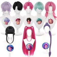 Perruque synthétique Fujia Rumi Zoey, accessoires pour cheveux, K-Pop Demon Hunters HUNTR/X, perruque de cosplay Rumi pour femmes