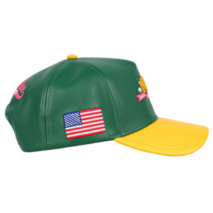 Tcap China 5 Panels Baseball Caps Custom Embroidery logo Leather Cap - Product Image 2