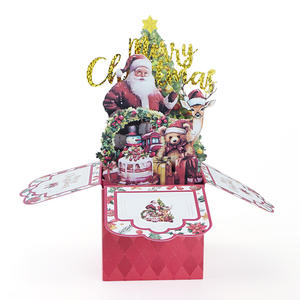 <span class=keywords><strong>Carte</strong></span> <span class=keywords><strong>de</strong></span> Noël pop-up stéréoscopique 3D personnalisée SUYAN avec impression numérique sur carton, motif Père Noël - Product Image 4
