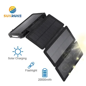 Panel solar plegable desmontable impermeable, cargador de teléfono de 20000mAh, PD, portátil, carga inalámbrica, Banco de energía Solar