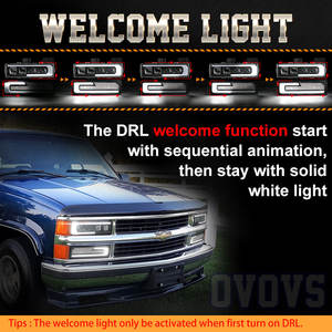 Conjunto de Faros Delanteros LED y Luces Direccionales LED OVOVS para <span class=keywords><strong>Silverado</strong></span> GMC K3500 de <span class=keywords><strong>1998</strong></span> - Product Image 6