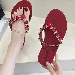 Sandalias de Verano para Mujer, Estilo Nuevo, Antideslizantes, con Cadena, de Punta Abierta, para Vacaciones en la Playa, Sandalias Planas - Product Image 2
