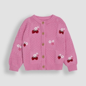 <span class=keywords><strong>Cardigan</strong></span> <span class=keywords><strong>in</strong></span> <span class=keywords><strong>cotone</strong></span> 100% ricamato con maglioni per ragazze rosa fragola - Product Image 5