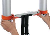 Échelle télescopique pliante en aluminium moderne EN131 ANSI A14.2, rétraction à un bouton, descente lente, anti-pincement, verrouillage manuel, charge maximale 150 kg