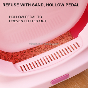 Lettiera a prova di fuoriuscita ingresso PP grande toilette <span class=keywords><strong>per</strong></span> <span class=keywords><strong>gatti</strong></span> paraorecchie <span class=keywords><strong>per</strong></span> <span class=keywords><strong>gatti</strong></span> toilette <span class=keywords><strong>per</strong></span> animali domestici completamente chiusa - Product Image 4